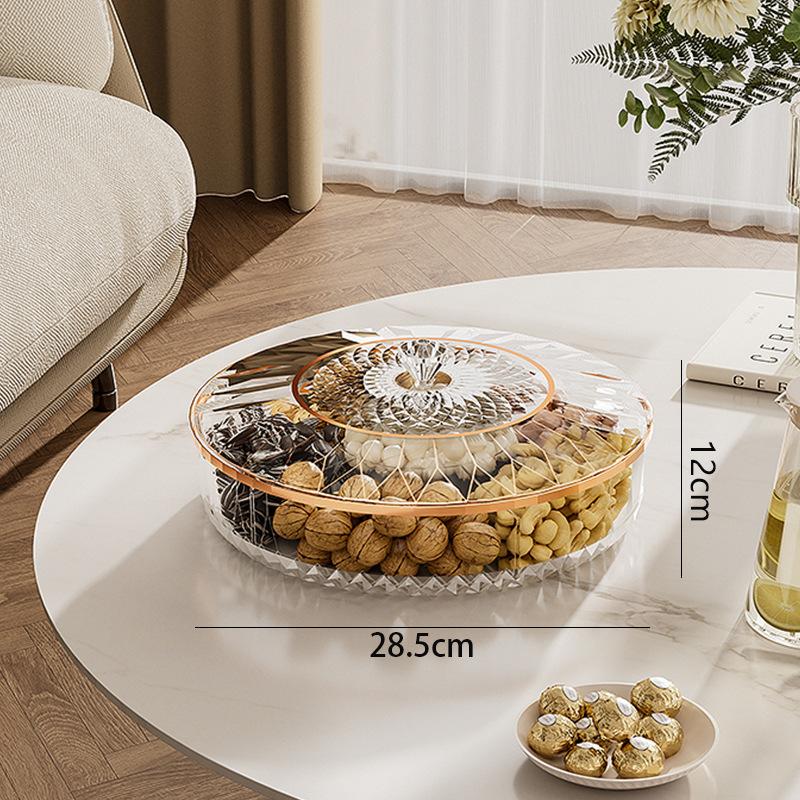 Вращающийся ящик для хранения вещей, светлый, роскошный, витрина для гостиной, тарелка для сухофруктов, ящик для хранения закусок