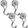 Homion of Stainless Steel Magnetic 30kg Vertical Load 10kg Horizontal Load 32mm for Key and Wall Hanging [Set 4] Hooks, Rust-Proof, Capacity,