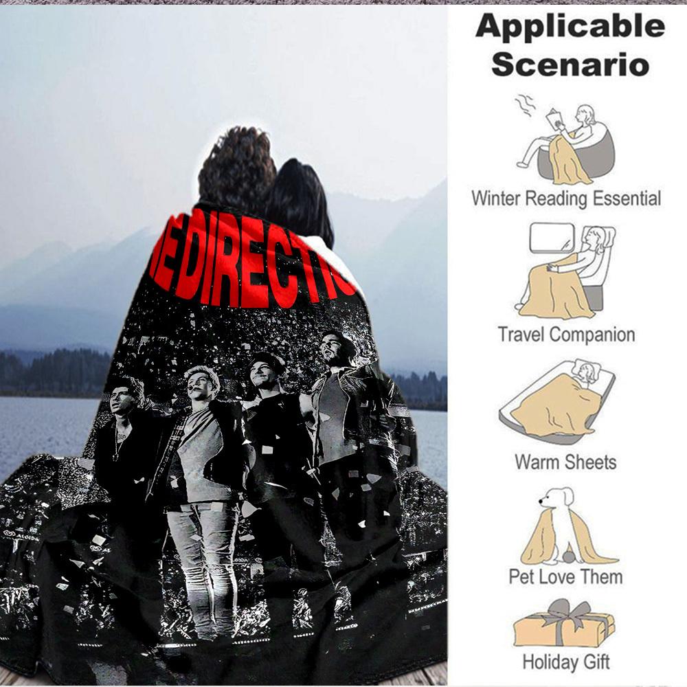 1pc ONE DIRECTION Flannel Blanket [Cozy Throw Blanket] For Sofa, Bed, Travel, Camping, Livingroom, Office, Couch, Chair, And Bed