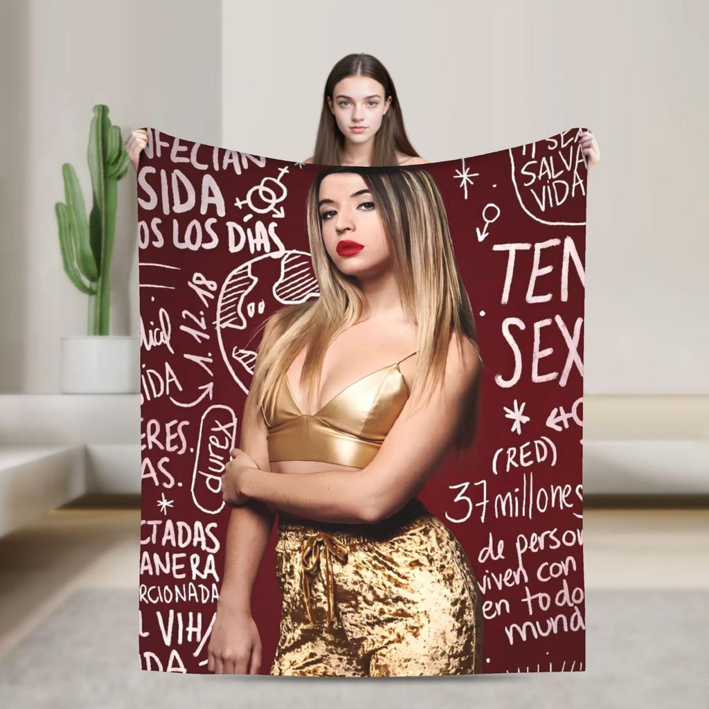L-Lolas I-Indigos Spanish Singer  Blanket Quality Super Warm  Throw Blanket Winter Airplane Travel Living Room Fashion Bedspread