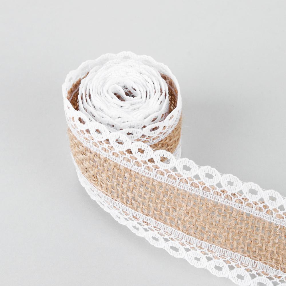 1m/roll Party DIY Rustic Vintage Wedding Sisal Trim Hessian Ribbon Jute Burlap Lace Edge