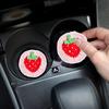 4 шт. Вязаные крючком подставки под чашки в виде клубники ручной работы, Милые тканевые вставки в подстаканники, Вязаное украшение для автомобиля