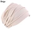 Тюрбан-шляпа Femme Wrap Head Головные повязки Slouch Beanies Однотонный капот Chemo Cap Женская хлопковая шляпа