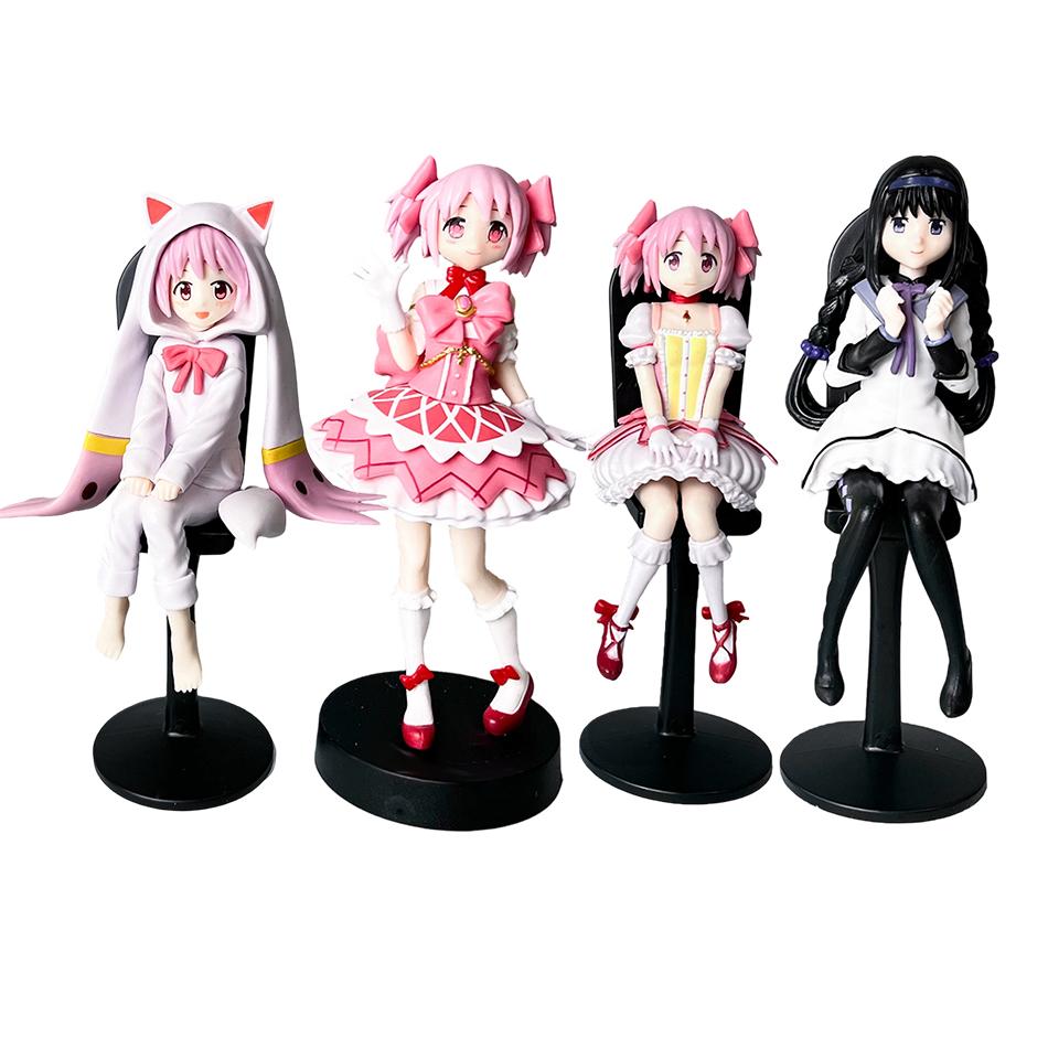 Персонажи аниме Puella Magi Madoka Magica Акеми Хомура/Мадока сидящая поза Фигурки ПВХ Коллекционная модель Подарок для фанатов аниме