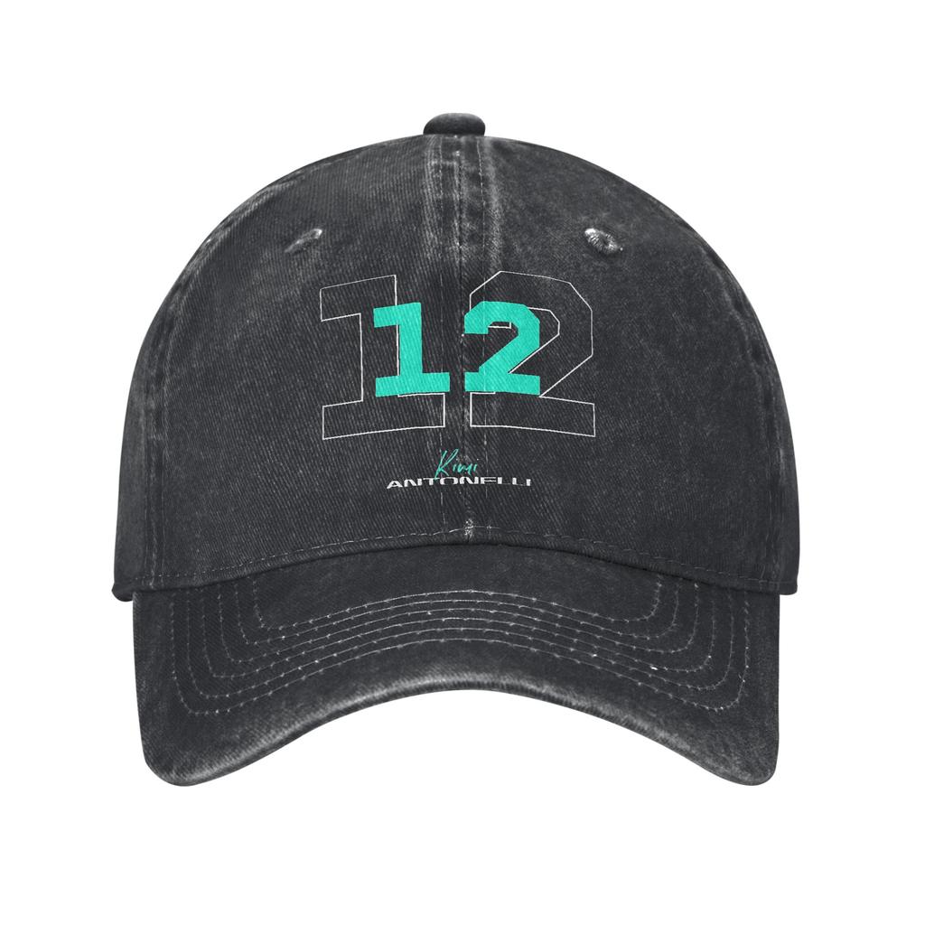 Кепка для бейсбола Kimi Antonelli Модная Потертая Стиранная Номер Snapback Шляпа Мужская Женская Для тренировок на открытом воздухе Регулируемые Кепки