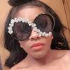 Женские солнцезащитные очки Защита от солнца Защита от ультрафиолета Мода Индивидуальность Ретро Бриллианты круглые Солнцезащитные очки в большой оправе Уличный снимок Вогнутая форма Путешествия