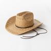 beach hat Western Palma Desert Hat cowboy hat Flat Brim Cowboy Hat in Natural Palm Leaf Straw Handmade UPF 50 Summer hat