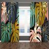 Современные прозрачные шторы из тропических зеленых листьев, затеняющие окна для спальни, комплект штор для гостиной, 2 шт., бесплатная доставка