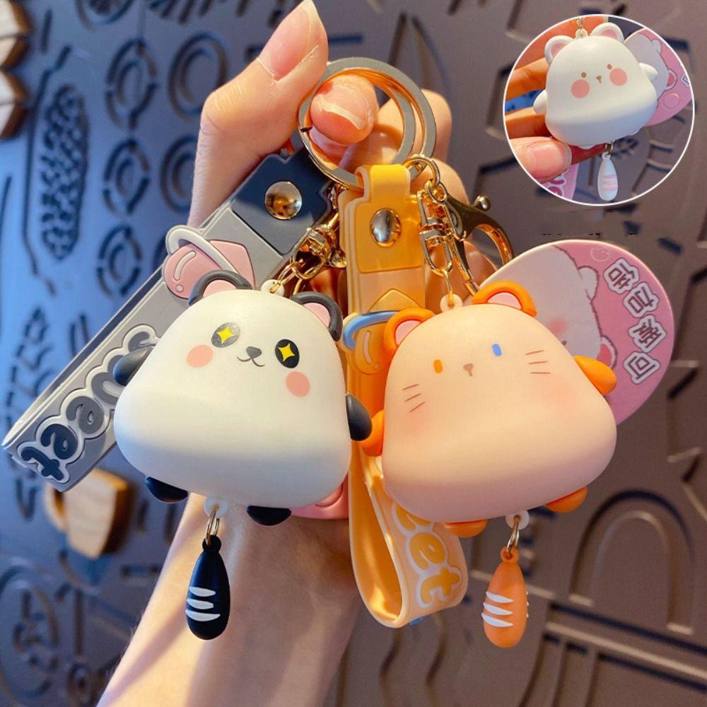 Decoration Cute Cat Keyring Double-Sided Hamster Pendant Siamese Cat Keychain  Men Women