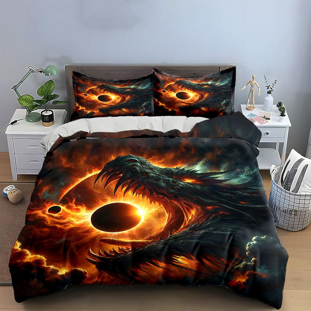 "Fiery cosmic dragon's fury" Bedding sets Duvet covers Pillowcases(1* Duvet Cover 2* Pillowcases without duvet insert)