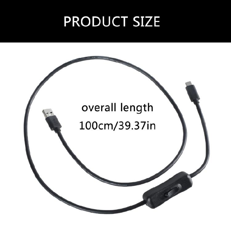 Convenient Switching Control Power Cord USB3.0 to USB C Extension Cable Wire Line Fast Data Transfer and Power Delivery