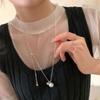 Minimalist Style Round Ball Pull-Up Necklace Women'S Niche High-End Sense Light Luxury Elegant Fashion Versatile Neck Chain Sweater Chain