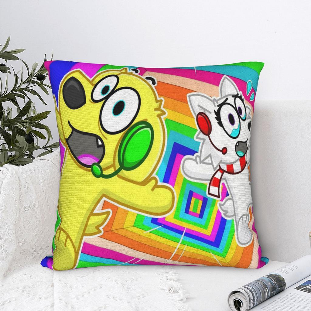 Superdog Tylers Snowi Foxs Square Pillow Covers Polyester Couch Cute Cartoon Cushion Case Funny Decor Pillow Cover 45*45