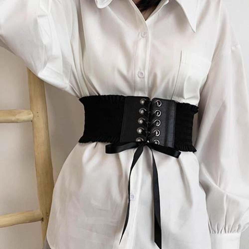 Polyester Elastic Pleated Cummerbunds Strap Rope Elastic High Wide Belt Wide Corset Waistband  Gift