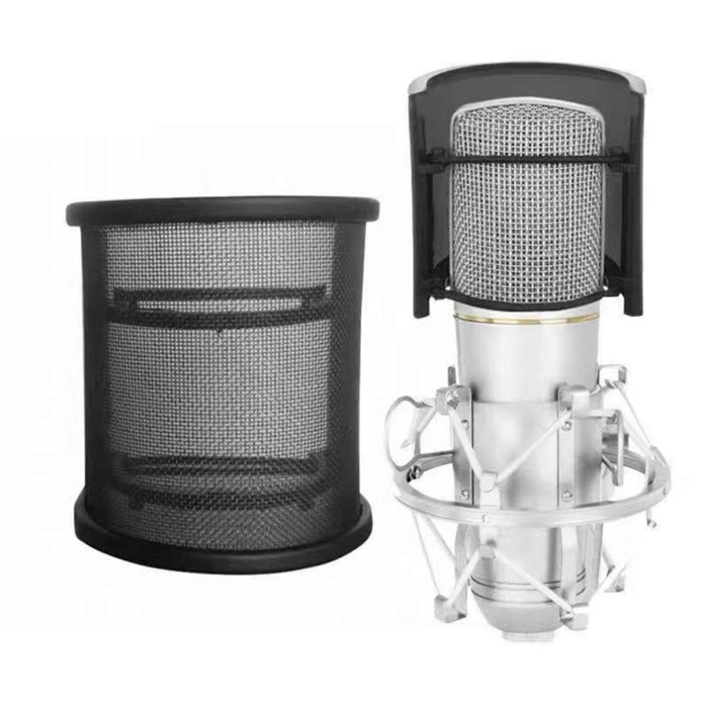 ALSKY Microphone Filter, Noise Reduction, U-Shaped, Desktop Microphone Filter, Pop (Black)