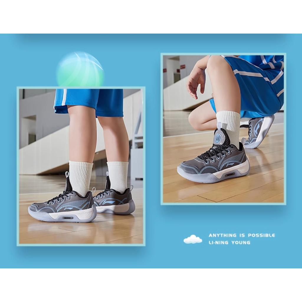 Li Ning Yu Shuai 14 Basketball Shoes Kids Sneakers Shadow-Gray YKBR072-1