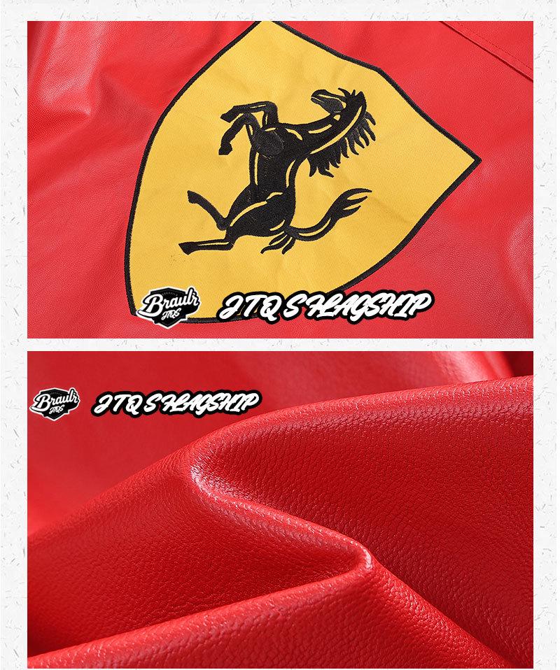 Гоночный костюм F1 в американском стиле: Вышитая кожаная мотоциклетная куртка PPU для зимы - Унисекс