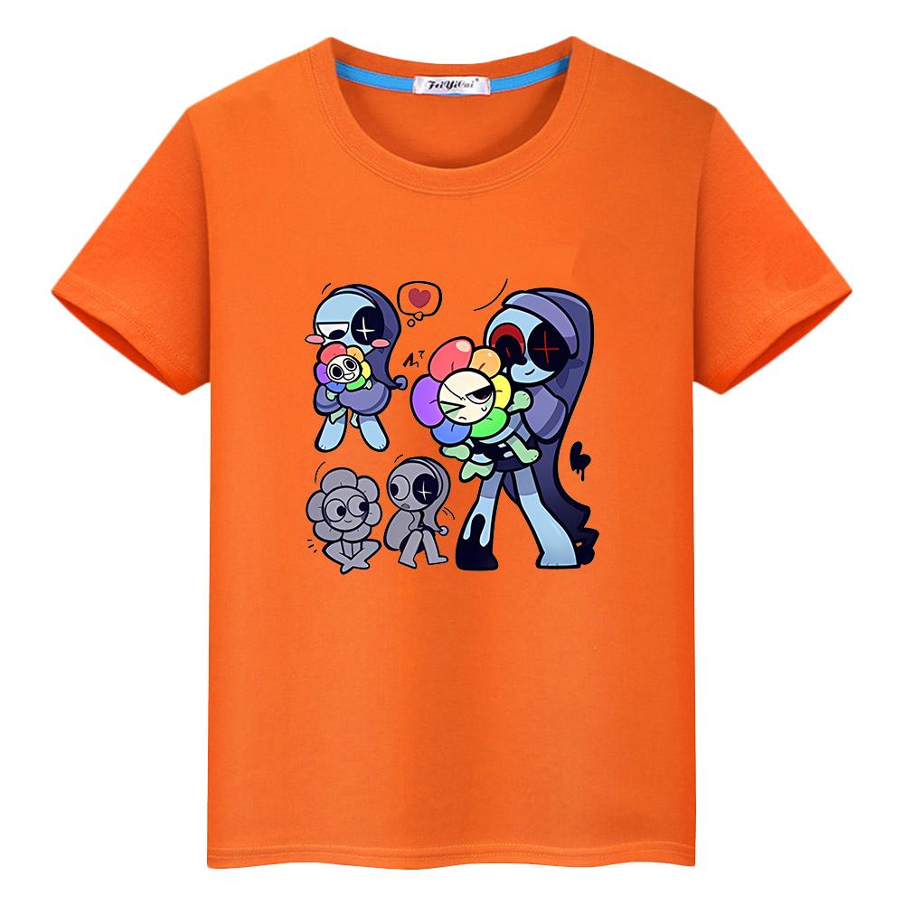 Dandys World Print T Shirt for Kids Boy 10year Tops 100%Cotton Cartoon Tees Anime Short Pride Tshirt Y2k One Piece Girl Clothes