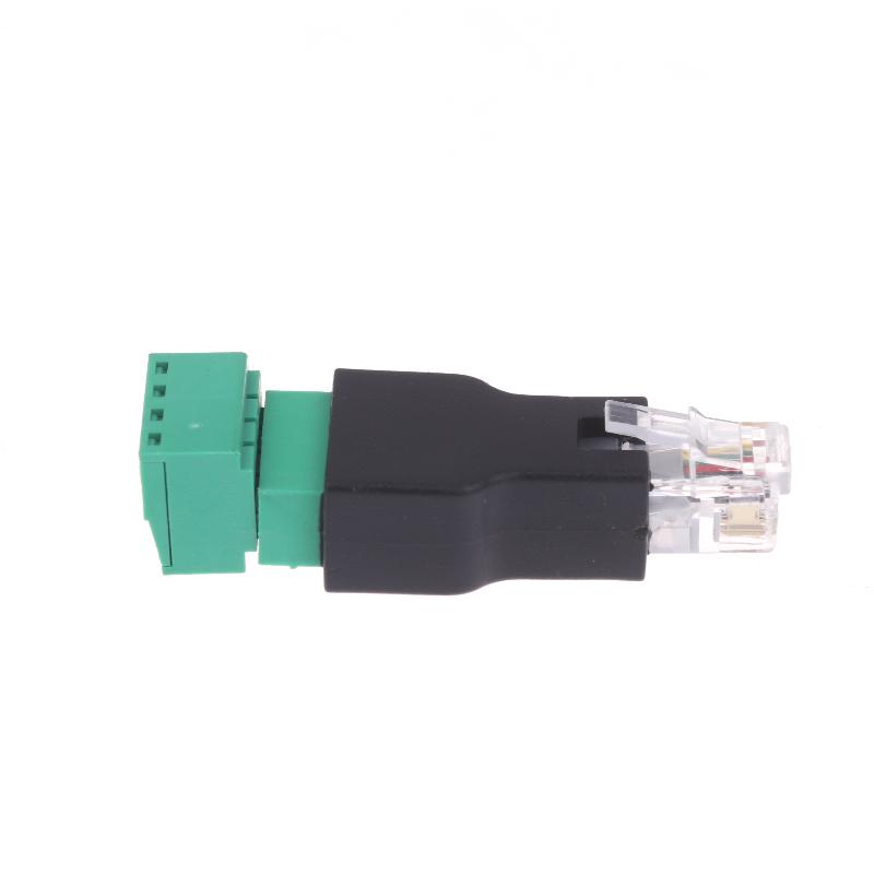 1/2 шт. 6P4C Штекер на 4-контактный винтовой клеммный преобразователь RJ11 Ethernet-разъем для телефонного приемника Удлинительный кабель-адаптер