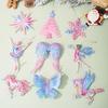 Winter Acrylic Christmas Ornaments Colorful Snowflake Ballerina Dancer Feather Hanging Ornaments for Xmas Tree Decor