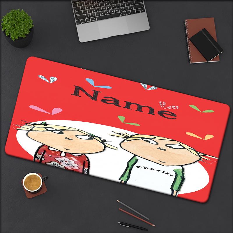 Custom Name Charlie Lola Theme Mouse Pad Non Slip Rubber Base Multifunctional Office Home Decor Perfect For Workspace Personalization