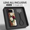 Винтажный Чехол-Шнурок с Цветочным Узором для Google Pixel 10 Pro XL Для Google 9A 9 8 7 Pro 8A 7A Ударопрочный Бампер с Ремешком на Запястье