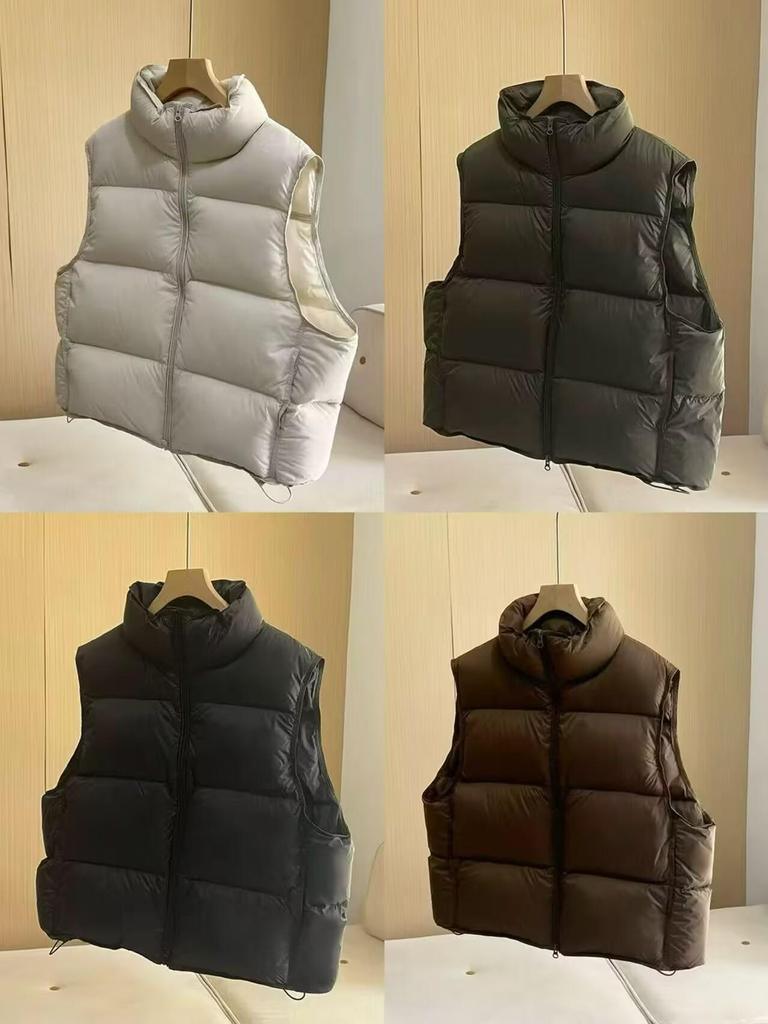 2026 Fall/Winter Women's Lightweight Stand Collar Down Vest - Warm, Loose, and Versatile Casual Jacket