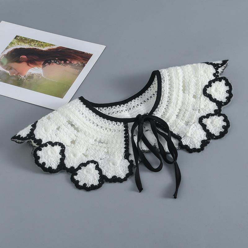 Мода 2023 года, женская, для девочек, кукла Лолита, шаль, поддельный воротник, вышитое ожерелье, лацкан, блузка, накидка на плечо, короткая накидка, поддельный воротник