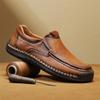 2025 New Product Hand-stitched Soft-soled Men's Shoes Popular Casual Shoes Men's Leather Shoes Flat-soled Large-size Loafers