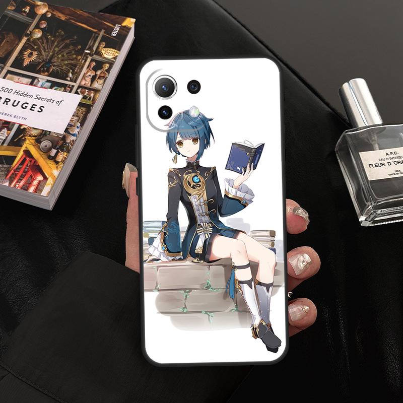 Чехол Genshin Impact Син Цю для Xiaomi 14T Pro 11T 12T 13T 13 14 15 Ultra POCO X7 Pro X3 X5 X6 M6 F5 F6 Pro
