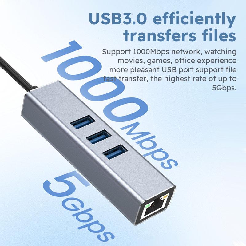 Многопортовая док-станция USB 3.0/Type-C с Gigabit Ethernet для телефонов, планшетов и компьютеров
