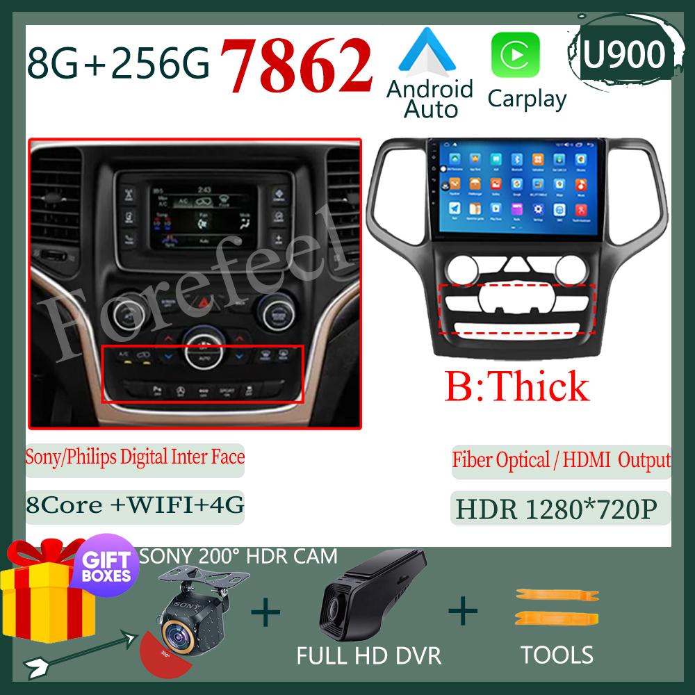 Видео Carplay Android 14 для Jeep Grand Cherokee WK2 2014 Автомобильный Радиоприемник Мультимедиа Авто Стерео Плеер Монитор ТВ GPS DVD DSP IPS BT