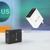 Многопортовое USB-зарядное устройство 45 Вт с цифровым дисплеем - 3,1 А, штекер EU/US/UK