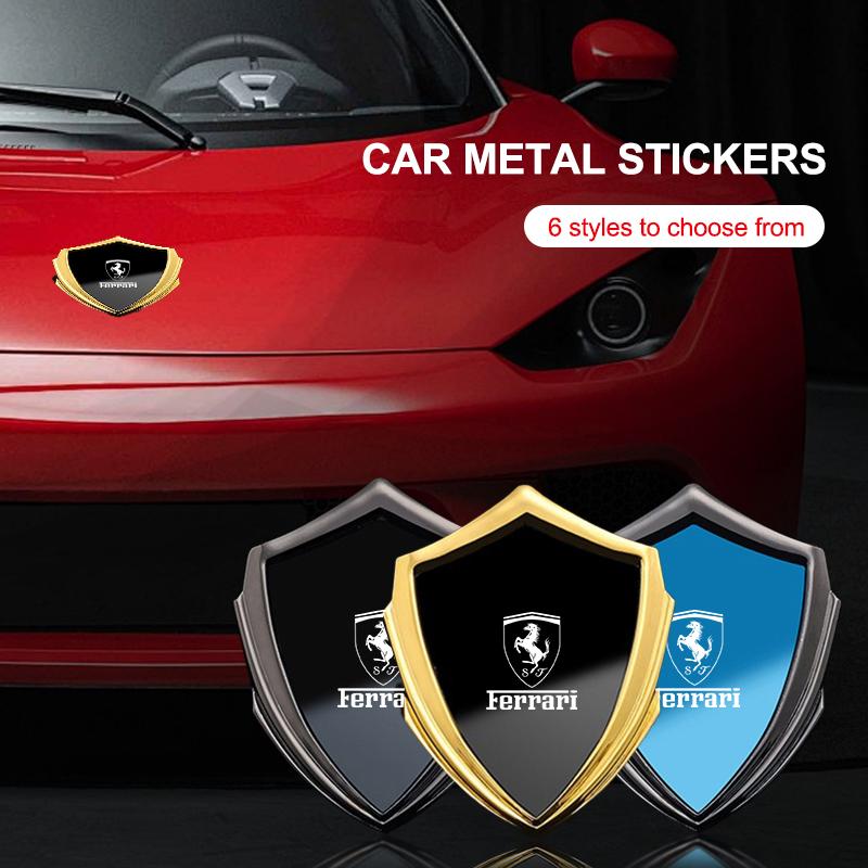3D Car Decoration Stickers Cool Metal Emblem Sticker Decal For Ferrari 308 328 GTB GTS F355 360 Modena F430 458ltalia 488 F8 F12 MQ4