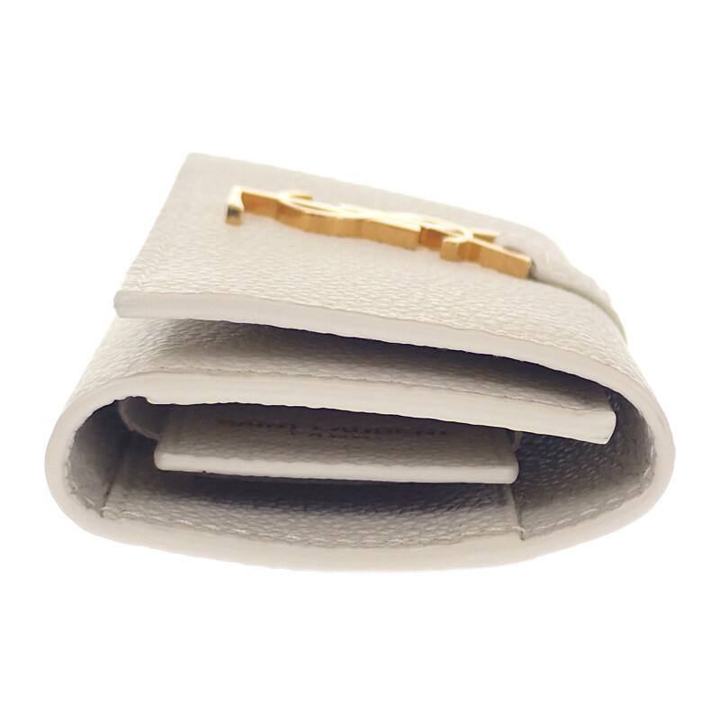 Saint Laurent 693749 B680J 9207 Key Holder  Ivory Calfskin/metal Women