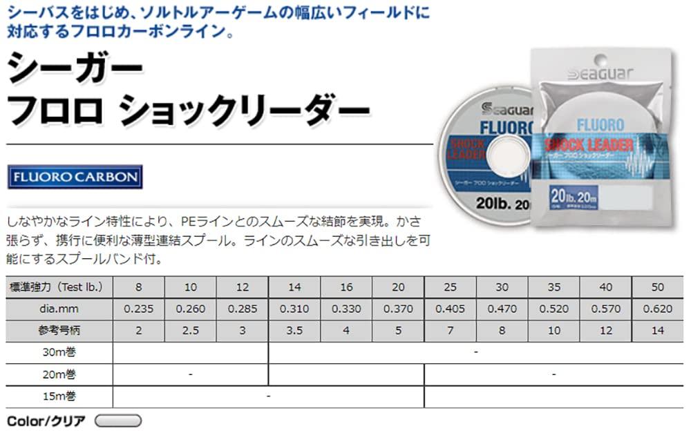 Seaguar Поводок Seaguar Fluoroshock Поводок 20м 16lb Прозрачный