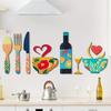 8PCS/SET Wood Wall Art Decals Self-adhesive Coffee Cup Wall Sticker  Kitchen