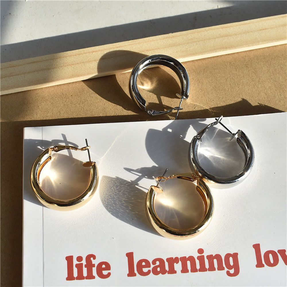 Ear Piercing Round Circle Large Wide Tube Dangle Earrings Jewelry Drop Earrings Hoop Earrings