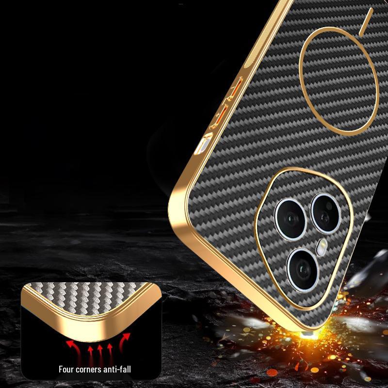 Чехол для Honor 500Pro: Текстура Магнитных Волокен, Кросс-бордер, Электроplated Кожаный Стиль X9C, Magic7