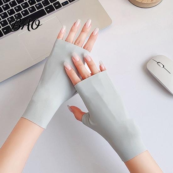 Lightweight UV Gloves Protection Gloves, Ultra Thin Fingerless Sun Ice Silk Cooling Summer for Women Driving Commuting UPF50