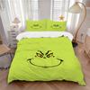 3Pcs Grinch'S Festive Smile Bedding Sets For All Sizes New 3D Printed Bed Cover Comforter Duvet Cover Pillowcase Bedroom Decoration