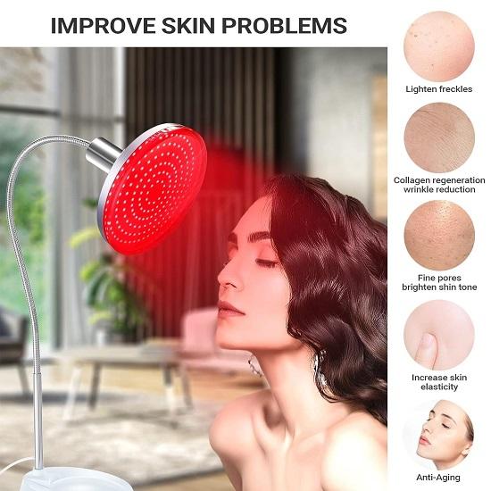 Красный свет для тела, устройство для терапии глубоким красным светом 660 нм со стойкой, светодиодная лампа красного света для лица, кожи, облегчения мышечной боли, уход за кожей в домашних условиях.