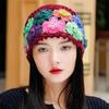 Breathable Hollow Baotou Cap Hand-Knitted Painter Hat Artistic Crochet Beanie Cap  Spring