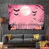 2D Flat Banner, 1 Piece of Pink Moon Halloween Party Background, Pink Moon Halloween Party Banner