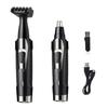 Electric Ear and Nose Hair Trimmer Set Dual Blade 2 In 1 Rechargeable Waterproof Dual Edge Blades for Easy Cleansing
