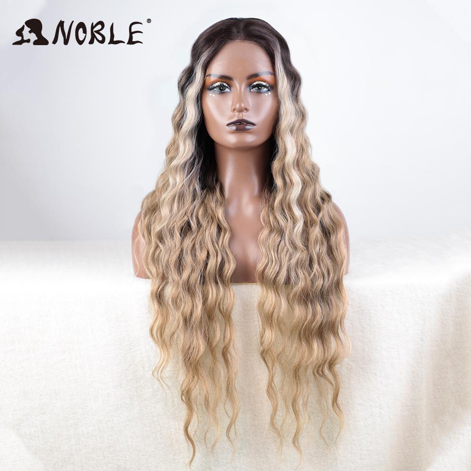 Noble Cosplay Synthetic Lace Wig 30-40 Inch Long Wavy Wig Ombre Blonde Wig Synthetic Hair Wig Wigs For Black Women Lace Wig