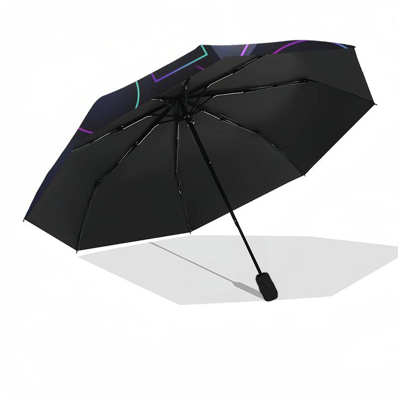 1pc Geometric Shapes Abstract Art Umbrella with Plastic Handle,Suitable for All Seasons Home Travel Outdoor UmbrellaDD365