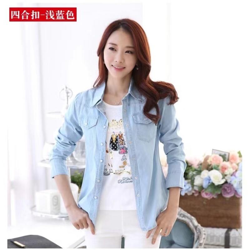 Тонкая джинсовая рубашка из чистого хлопка, женская весенне-осенняя рубашка с длинными рукавами, летнее солнцезащитное пальто, прилив
