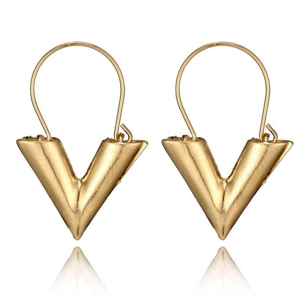 Metal Texture Gift For Women Gold Silver Color Jewelry Dangle Earring Hoop Earrings Drop Earrings