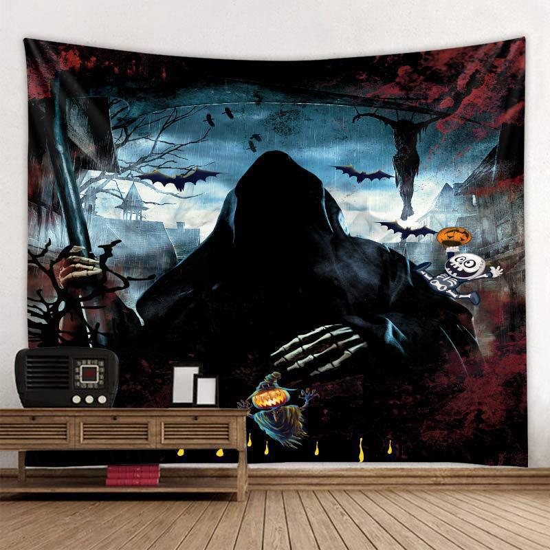 Happy Halloween Tapestry Wall Hanging Home Decor Horror Pumpkin Blanket Witch Aesthetics Living Room Tapestry Decoration